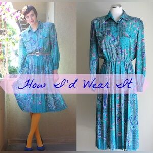 🩵Vintage LeSlie Fay Dress With Belt🩵